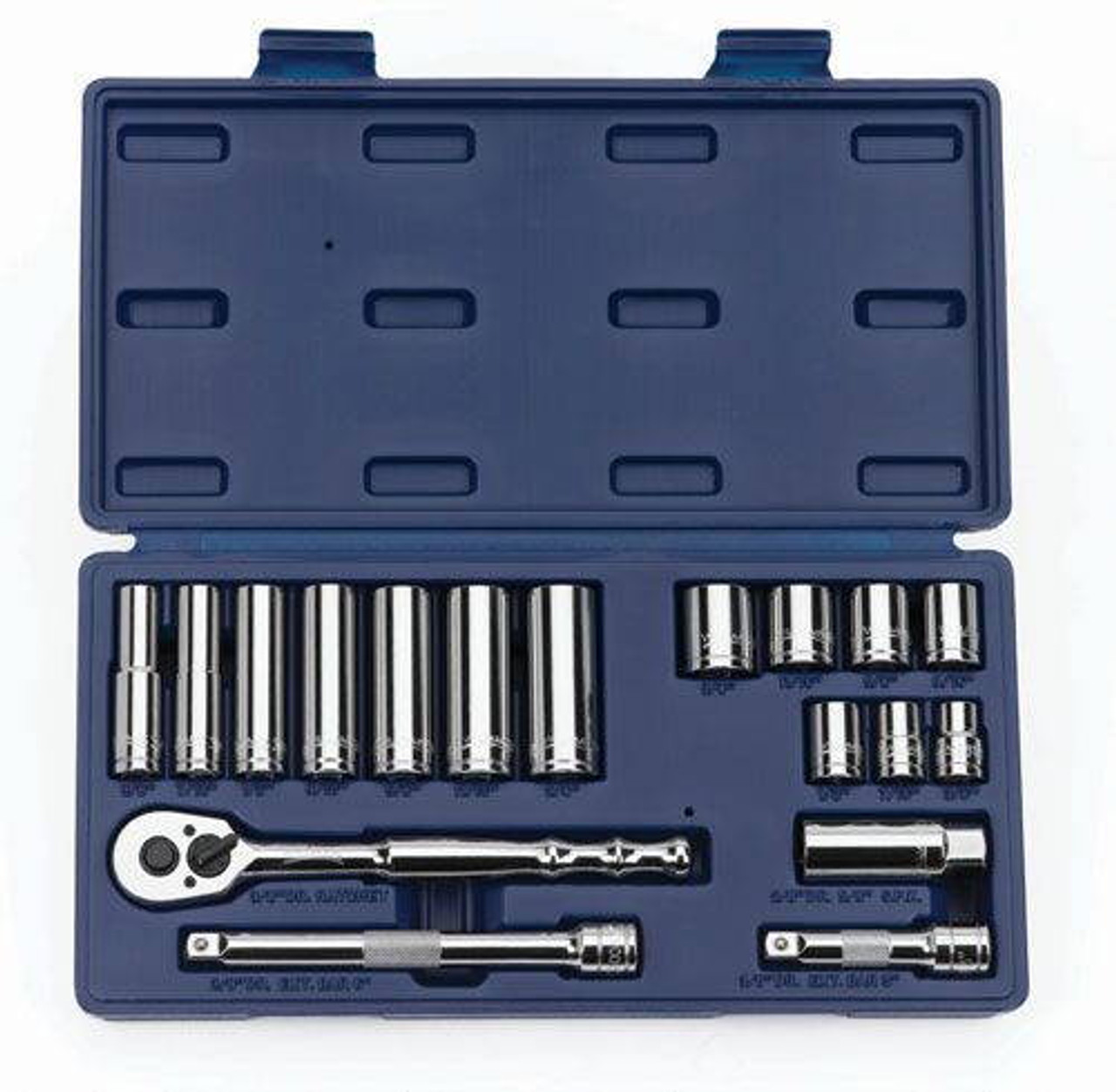 Williams 3/8 - 3/4 Williams 3/8 Dr Socket and Tool Set 12 Pt 18 Pcs and Tool Box - 50664
