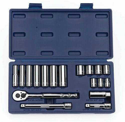 3/8 - 3/4" Williams 3/8" Dr Socket & Tool Set 12 Pt 18 Pcs & Tool Box - 50664 Pro Torque Tools