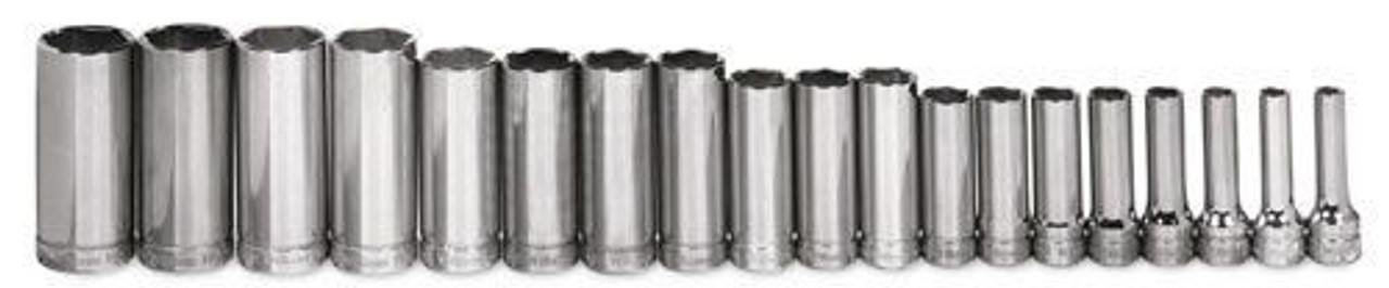 Williams 9 - 19MM Williams 3/8 Dr Deep Socket Set 6 Pt 19 Pcs - MSBD-19HRC