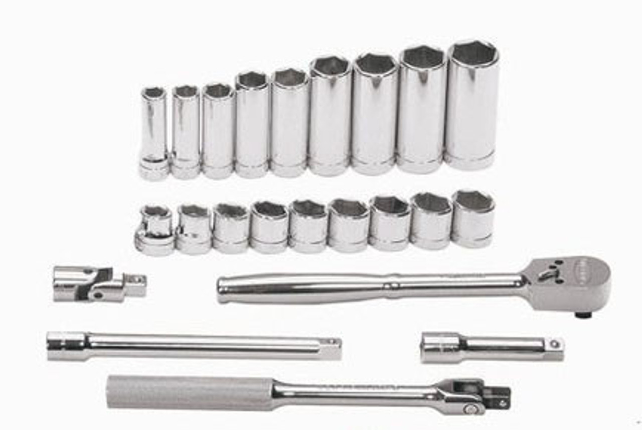 Williams 3/8 - 7/8 Williams 3/8 Dr Shallow and Deep Socket and Tools Set 6 Pt 23 Pcs - WSB-23HF