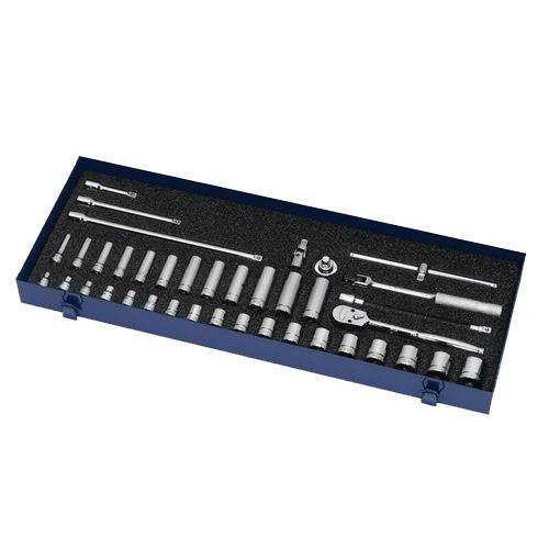 6 - 24MM Shallow & 8 - 19MM Deep Williams 3/8" Dr Socket & Tool Set 12 Pt 39 Pcs & Tool Box - MSB-39FTB