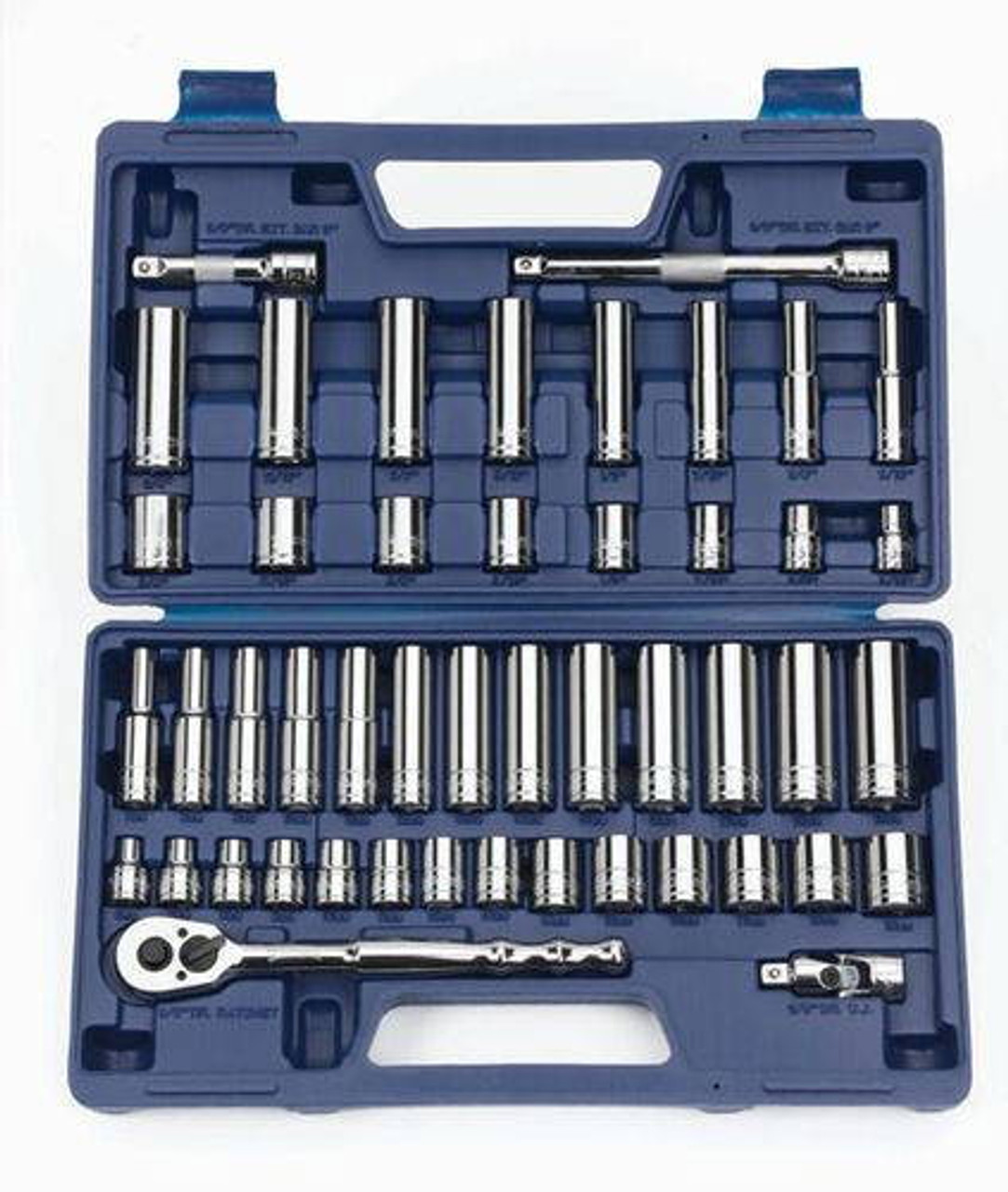 Williams SAE and MM Williams 3/8 Dr Shallow and Deep Socket and Tool Set 6 Pt and 12 Pt 47 Pcs - 50666