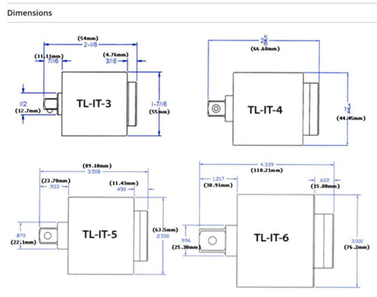3/8'' Dr 60 - 300 In Lbs / 6.7 - 33.9 Nm Seekonk Inline Preset Torque Limiter - IT-4