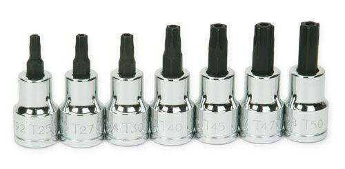 T25 - T50 Williams 3/8" Dr Torx Bit Socket Set 7 Pcs - 31912 Pro Torque Tools