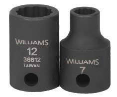 Williams 10MM Williams 3/8 Dr Shallow Impact Socket 12 Pt - 36610