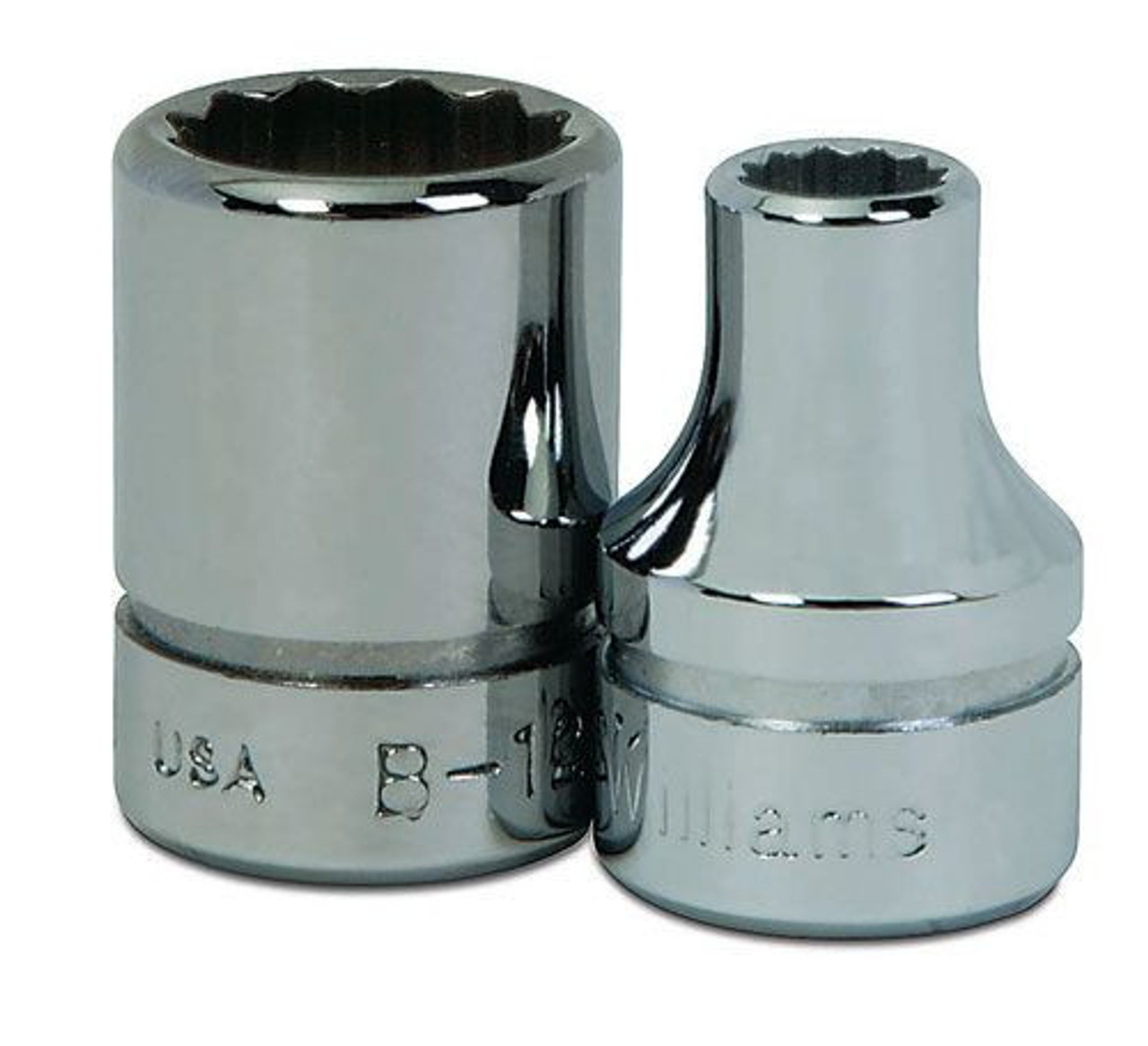 Williams 7/16 Williams 3/8 Dr Shallow Socket 12 Pt - B-1214 Williams 7/16 Williams 3/8 Dr Shallow Socket 12 Pt - B-1214