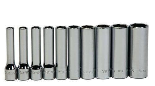 Williams 3/16 - 9/16 Williams 1/4 Dr Deep Socket Set 6 Pt 10 Pcs - WSMD-10HRC