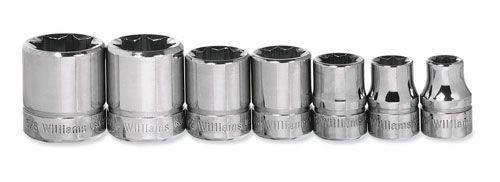 Williams 1/4 - 9/16 Williams 1/4 Dr Shallow Socket Set 12 Pt 7 Pcs - WSM-7RC