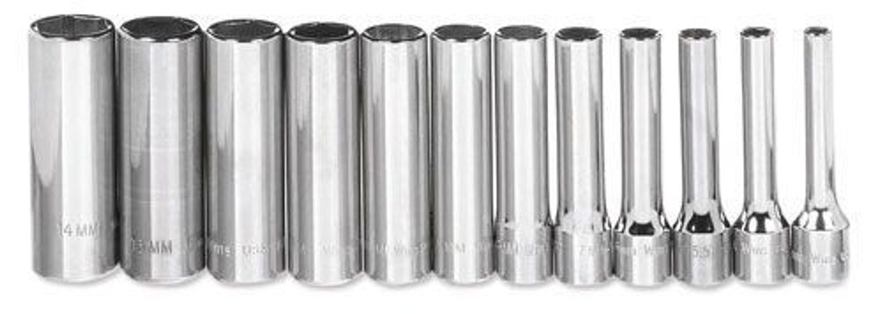 Williams 4 - 14MM Williams 1/4 Dr Deep Socket Set 6 Pt 12 Pcs - MSMD-12HRC