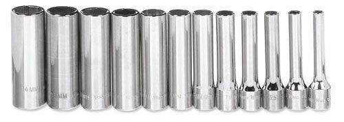 4 - 14MM Williams 1/4" Dr Deep Socket Set 6 Pt 12 Pcs - MSMD-12HRC Pro Torque Tools