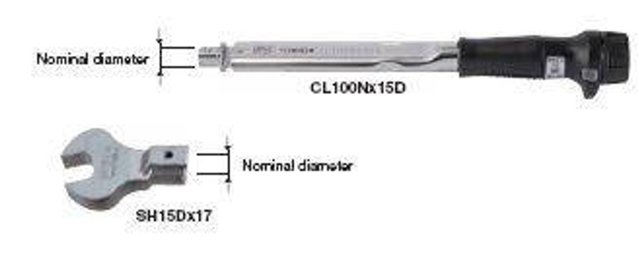Tohnichi 17mm Tohnichi SH Open End Spanner Head - 15DX17