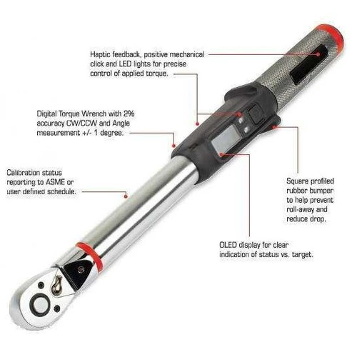 1/4" Dr 1-22 Ft Lbs / 1.5-30 Nm Proto Bluetooth Electronic Torque Wrench - J6110BT
