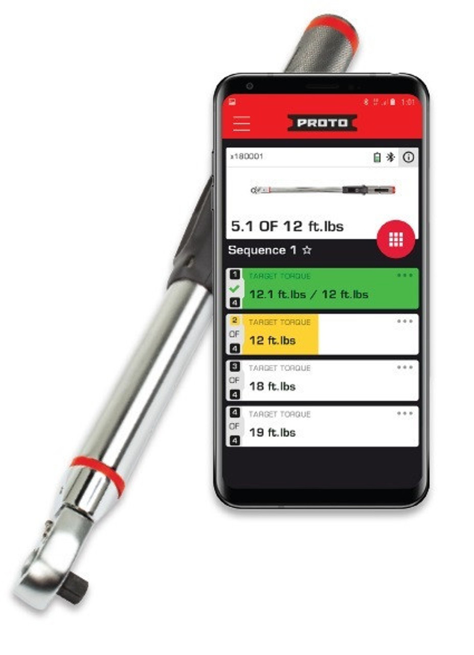Proto 3/8 Dr 5 -100 Ft Lbs / 6.7-135 Nm Proto Bluetooth Electronic Torque Wrench - J6112BT