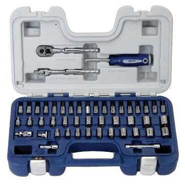 SAE & MM Williams 1/4" Dr Shallow & Bit Socket & Tool Set 47 Pcs - JHW50601B Pro Torque Tools