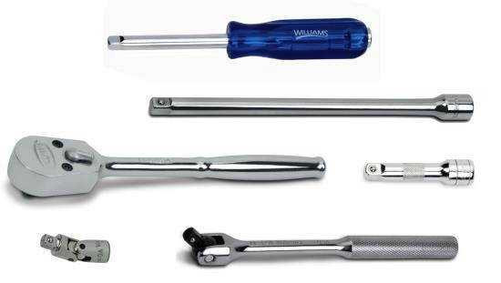 6 Piece Williams 1/4" Dr Ratchet and Drive Tool Set - JHWDTM-6 Pro Torque Tools