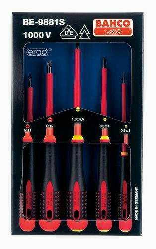 Bahco 1000 V Ergo Screwdriver Set 5 Pcs - BE-9881S Pro Torque Tools