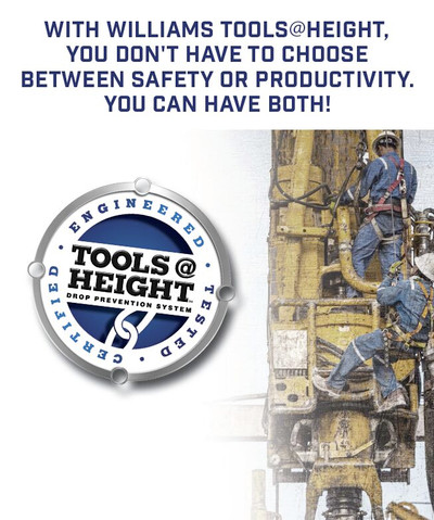 Williams has Tools@Height for your ​Safety and productivity are critical to your company’s efficiency and profitability.