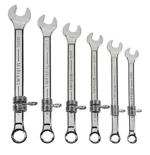 7/16 - 3/4" Williams Supercombo Combination Wrench Set 12 Pt 6 Pcs - WS-6-TH Pro Torque Tools