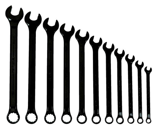 3/8"-1" Williams Black SUPERCOMBO Combination Wrench Set 11 Pcs in Pouch - JHWWS1171BSC Pro Torque Tools