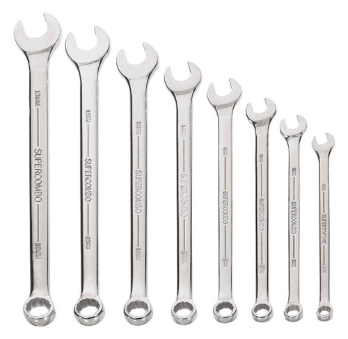 6-13MM Williams Polished Chrome SUPERCOMBO Combination Wrench Set 8 Set in Pouch - JHWMWS-1B Pro Torque Tools