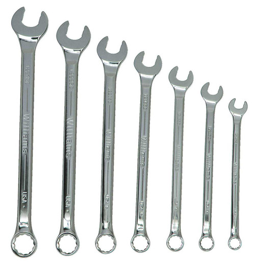 10-19MM Williams Polished Chrome Reversible Ratcheting Combination Wrench Set 10 Pcs in Pouch - JHWMWS10RCU Pro Torque Tools