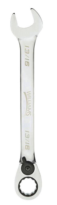 Williams 1/4 Williams Polished Chrome Reversible Ratcheting Combination Wrench 12 PT - JHW1208RC