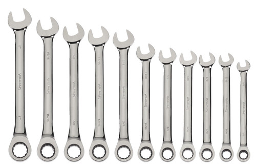 Williams 3/8-1 Williams Polished Chrome Combination Ratcheting Wrench Set 11 Pcs in Pouch - JHWWS-1121NRC Williams 3/8-1 Williams Polished Chrome Combination Ratcheting Wrench Set 11 Pcs in Pouch - JHWWS-1121NRC