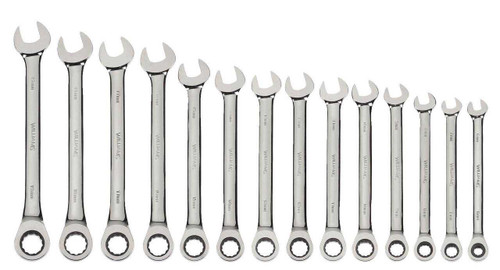 6-19MM Williams Polished Chrome Combination Ratcheting Wrench 14 Pcs in Pouch - JHMWS1124NRC Pro Torque Tools