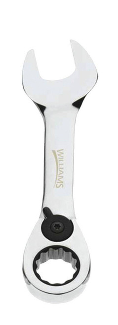 Williams 10MM Williams Polished Chrome Stubby Reversible Ratcheting Combination Wrench 12 PT - JHW1210MRCS