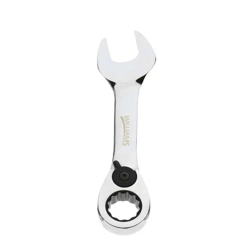 19MM Williams Polished Chrome Stubby Reversible Ratcheting Combination Wrench 12 PT - JHW1219MRCS
