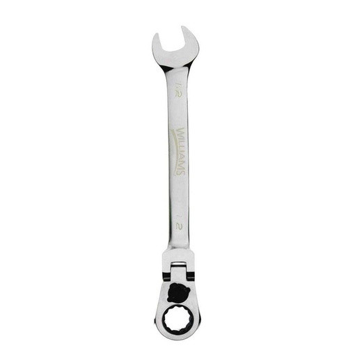 1/2" Williams Polished Chrome Flex Head Reversible Ratcheting Combination Wrench 12 PT - JHW1216RCF