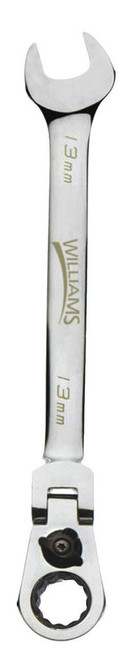 Williams 12MM Williams Polished Chrome Flex Head Reversible Ratcheting Combination Wrench 12 PT - JHW1212MRCF