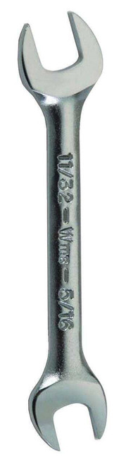 5/16x11/32" Williams Satin Chrome Short Double Head Open End Wrench - JHWOES-1011 Pro Torque Tools