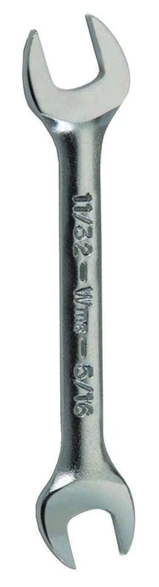 1/2x9/16" Williams Satin Chrome Short Double Head Open End Wrench - JHWOES-1618 Pro Torque Tools