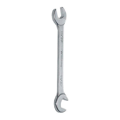Williams 16MM Williams Satin Chrome Miniature 15° × 80° Double Head Open End Wrench - JHW1116MM Williams 16MM Williams Satin Chrome Miniature 15° × 80° Double Head Open End Wrench - JHW1116MM
