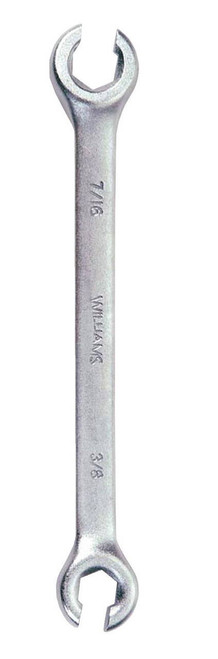 Williams 3/8x7/16 Williams Satin Chrome Double Head Flare Nut Wrench 6 PT - JHW10600