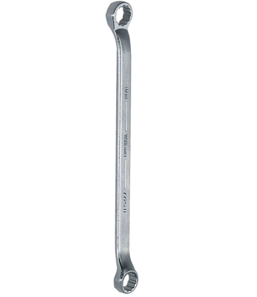 Williams 11/16x3/4\" Williams Satin Chrome Double Head 10 Degree Offset Box End Wrench 12 PT - JHW7029B 