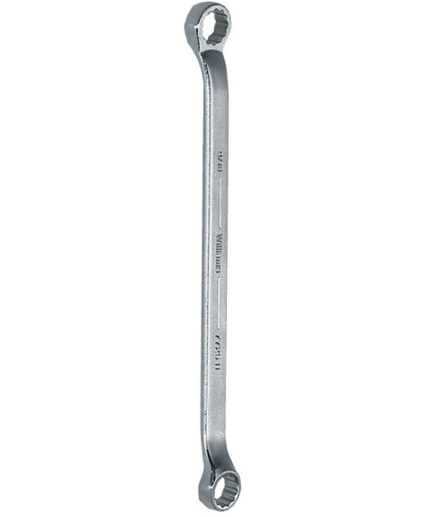 11/16x3/4" Williams Satin Chrome Double Head 10 Degree Offset Box End Wrench 12 PT - JHW7029B Pro Torque Tools