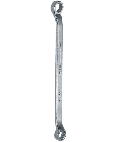 Williams 14x17MM Williams Satin Chrome Double Head 10 Degree Offset Box End Wrench 12 PT - JHWBWM-1417  Williams 14x17MM Williams Satin Chrome Double Head 10 Degree Offset Box End Wrench 12 PT - JHWBWM-1417