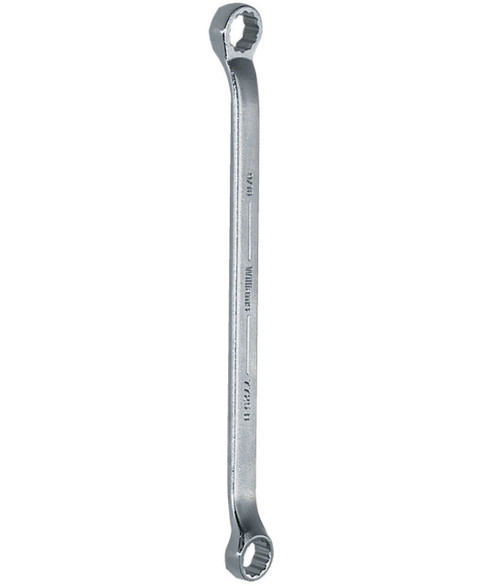 Williams 27x30MM Williams Satin Chrome Double Head 10 Degree Offset Box End Wrench 12 PT - JHWBWM-2730 