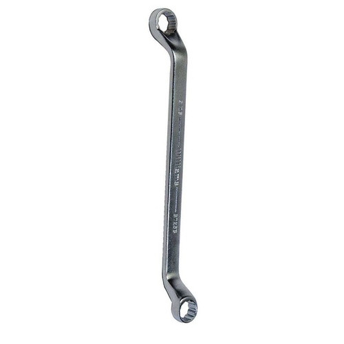 7/16x1/2" Williams Satin Chrome Double Head 60 Degree Offset Box End Wrench 12 PT - JHW8725