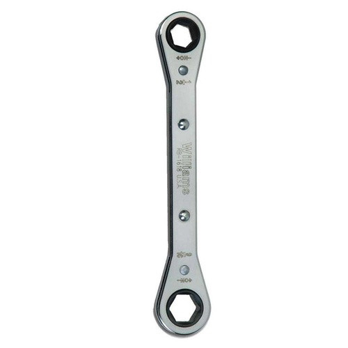 1/2x9/16" Williams Polished Chrome Double Head Ratcheting Box Wrench 6 PT - JHWRB-1618
