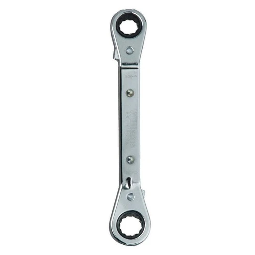 1/4x5/16" Williams Polished Chrome Double Head 25 Degree Reversible Offset Ratcheting Box Wrench 12 PT - JHWRBO-810