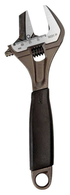 8" Williams Black Reversible Extra Wide Opening Jaw Adjustable Wrench with Rubber Handle - 9031 RP US Pro Torque Tools