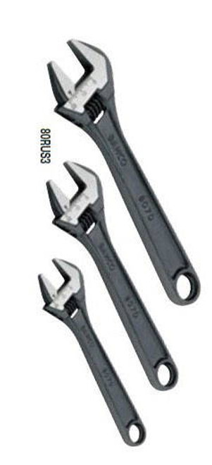 Williams 6-10 Williams Black Adjustable Wrench Set 3 Pcs in Pouch - 80RUS3