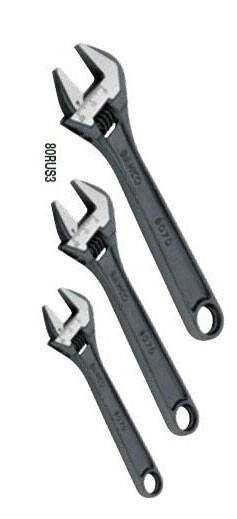 6"-10" Williams Black Adjustable Wrench Set 3 Pcs in Pouch - 80RUS3 Pro Torque Tools