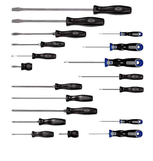 3/16" - #2 Stubby Williams Endurogrip Combination Screwdriver Set 19 Pcs - JHW100P-19MD Pro Torque Tools
