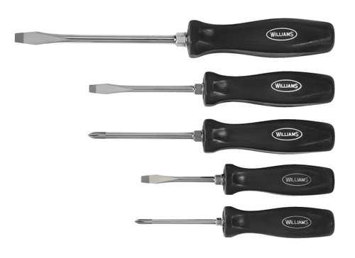Williams 3/16 - #2 Williams Endurogrip Mixed Screwdriver Set 5 Pcs - JHW100P-5MD Williams 3/16 - #2 Williams Endurogrip Mixed Screwdriver Set 5 Pcs - JHW100P-5MD