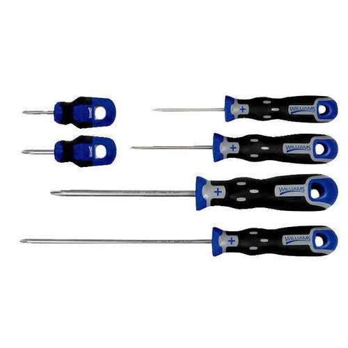 #1 - #3 Williams SuperTorque Phillips Screwdriver Set 6 Pcs  - JHWSPRS-6P