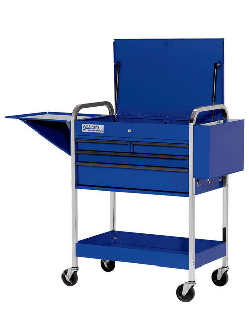 Williams 41 Williams Service Cart 4 Drawers with Lid, Rack and Shelf, Blue - JHW50721A